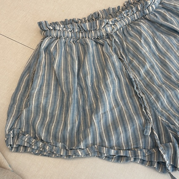 Doen Blue and White Striped Women's Pajama Shorts - Picture 4 of 17